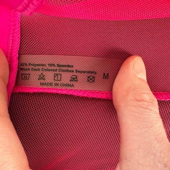 Ruffle Sheer Pants Mesh Beachwear Neon Pink Festival Bikini Cover Up size Medium - Picture 4 of 10